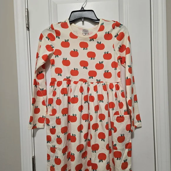 Hanna Andersson Cream and Orange Pumpkin Print Dress - Picture 1 of 4